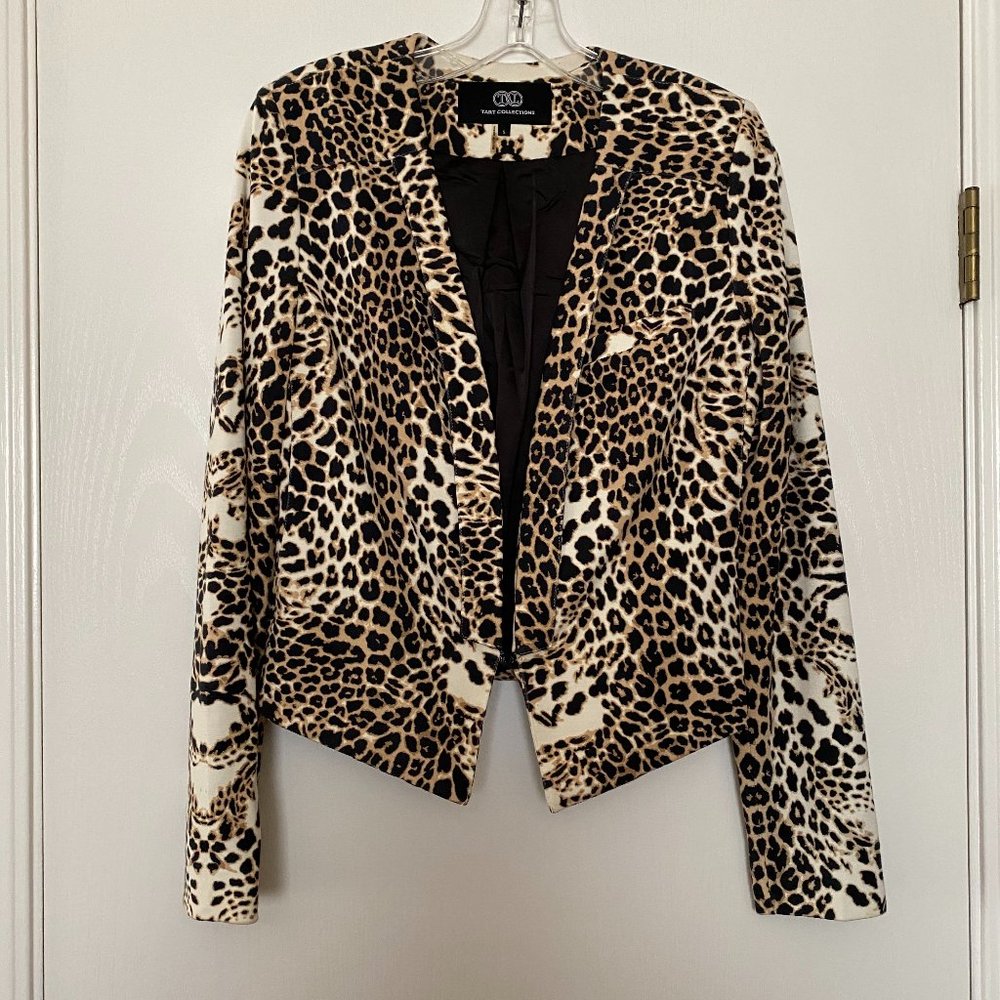 tart collections animal print tuxedo blazer jacket